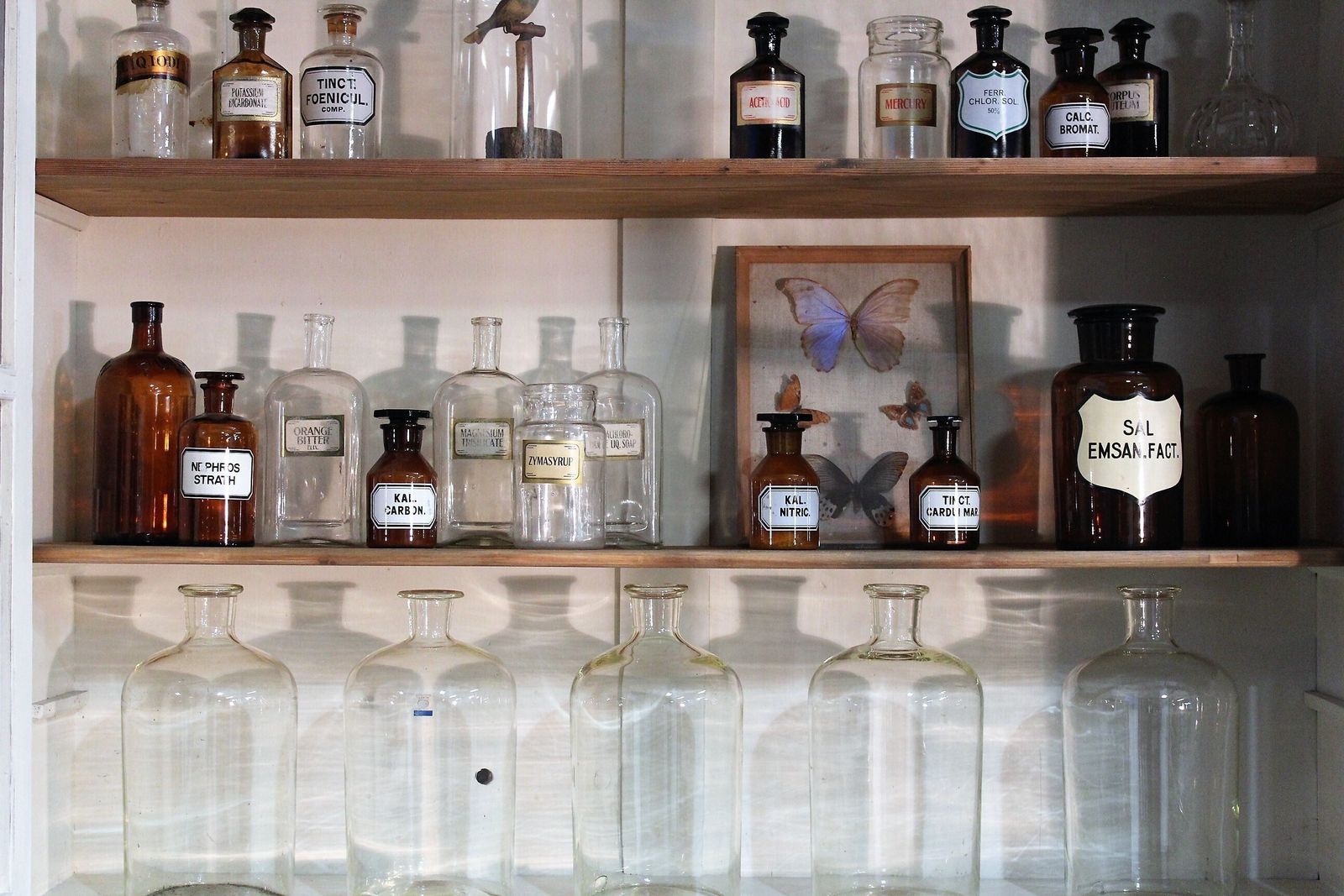 photo for sale Large Old Painted German Chemists/Pharmacy/Shop Display Cabinet Multi Drawer