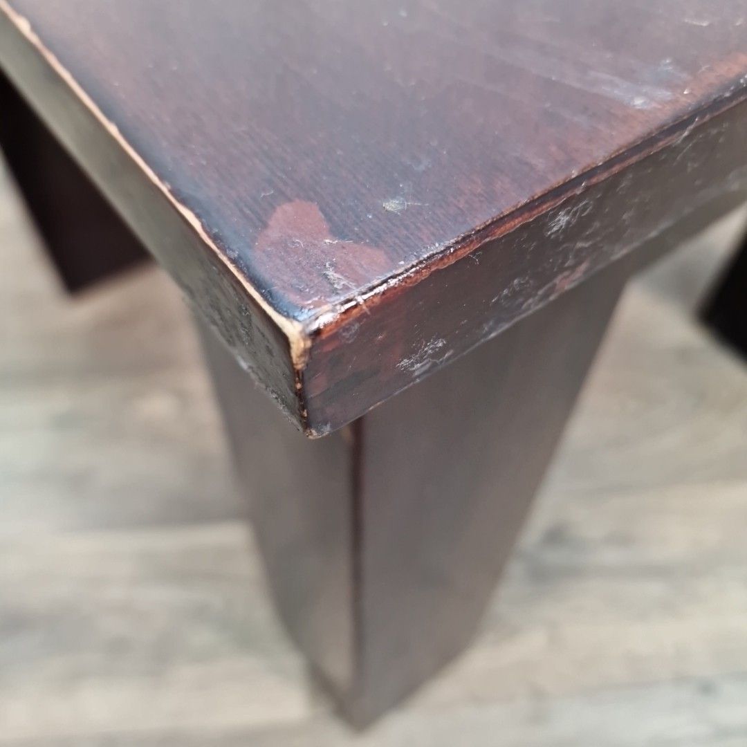 Vintage Coffee Side Table Rustic Wooden Chunky Farmhouse Style Retro Square photo Furniture