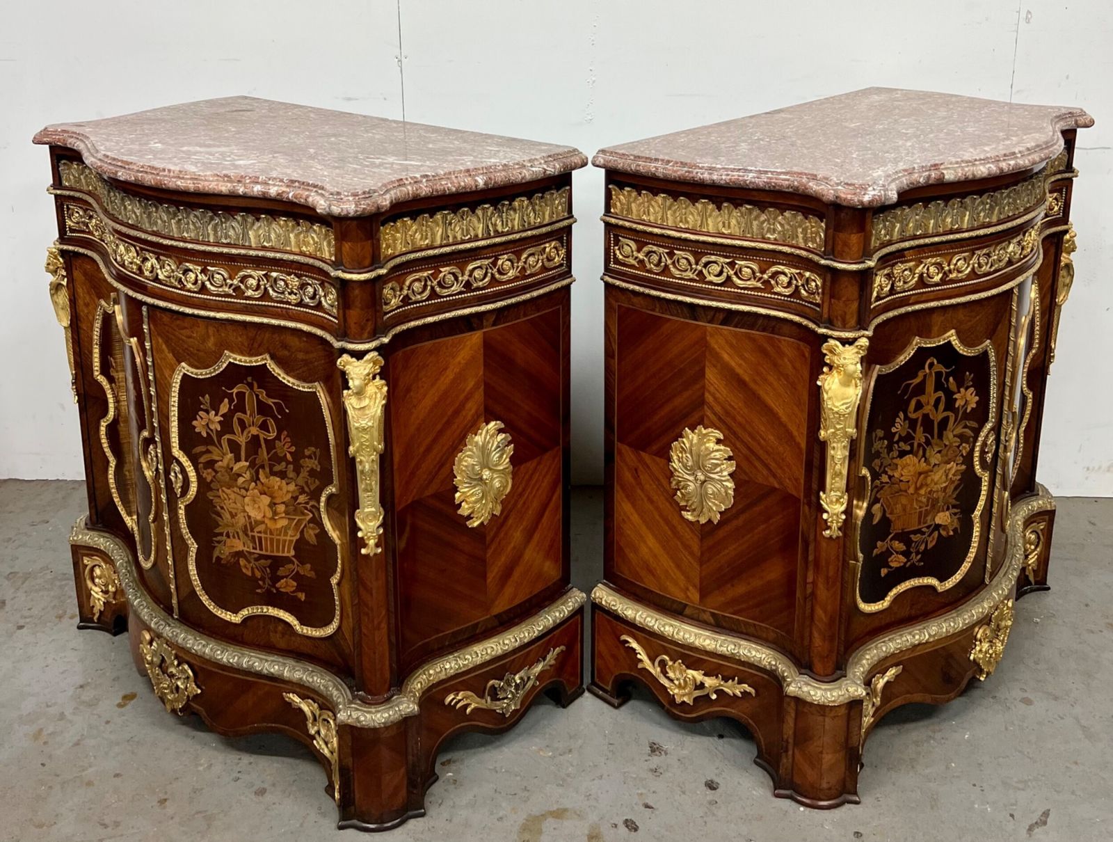 Superb Pair Of Kingwood, Marquetry & Ormolu Mounted Side Cabinets photo for sale