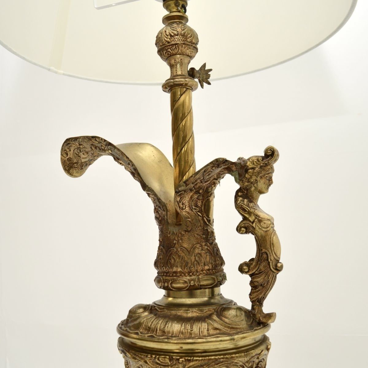 photo furniture Pair Of Antique French Gilt Metal And Marble Table Lamps