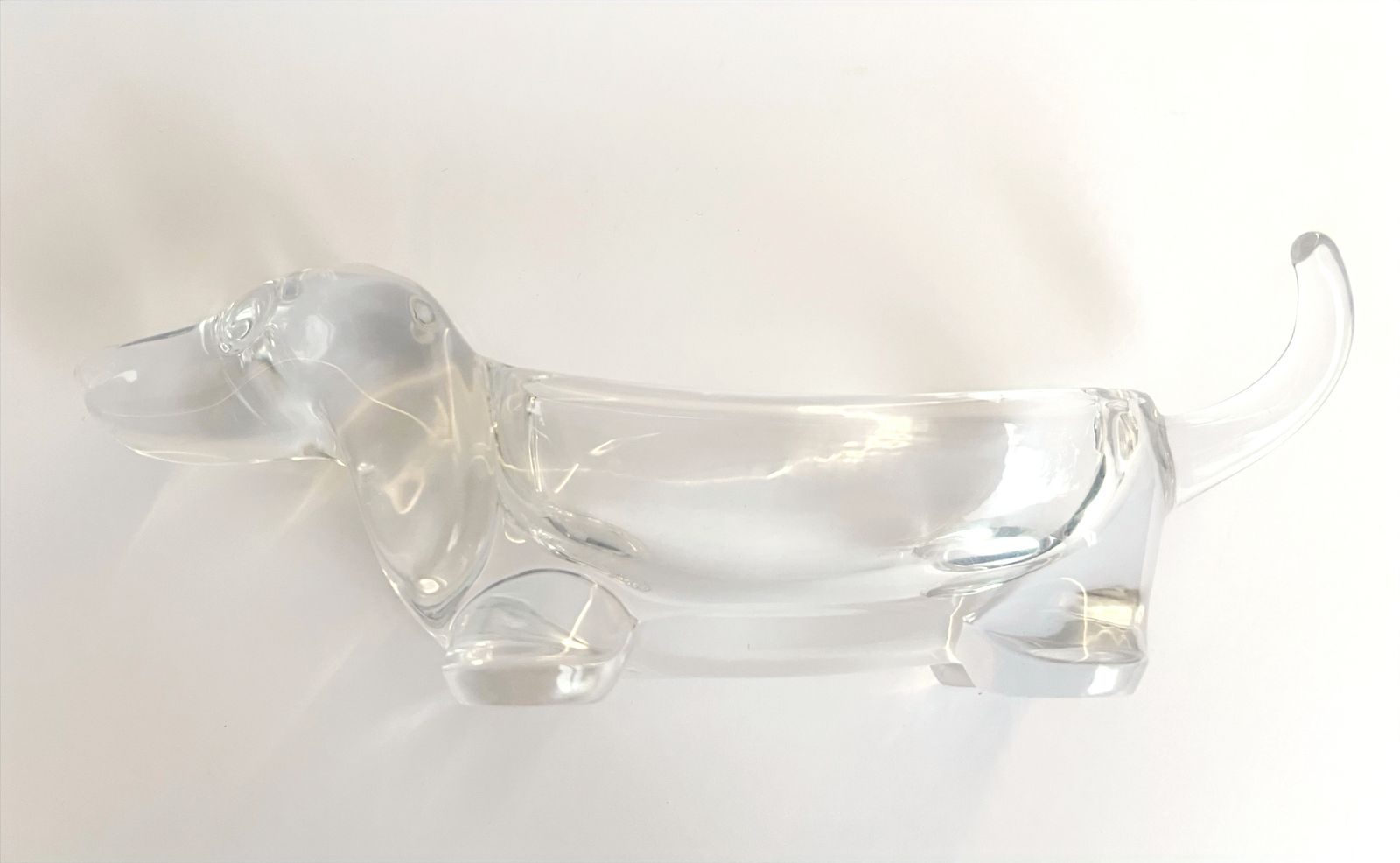 1970's Crystal Glass Dachshund / Basset Dog By Art Vannes   France photo vinterior