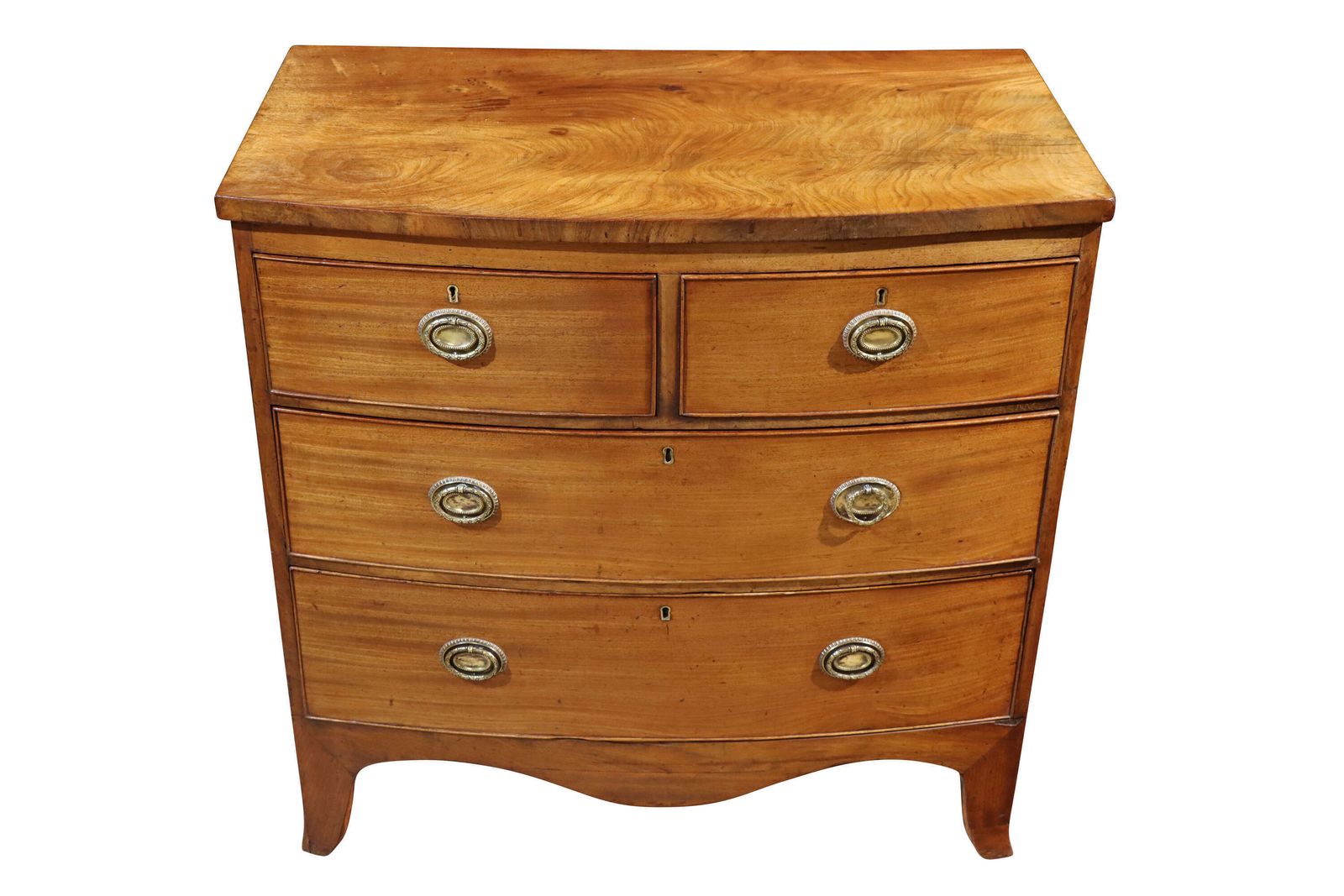 Small 19th Century Mahogany Bow Front Chest Of Drawers photo for sale