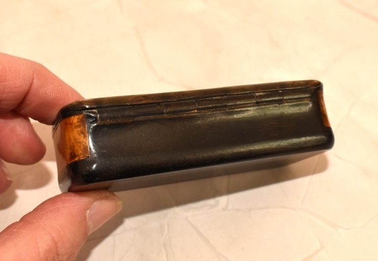 Georgian Horn Snuff Box Parquetry Lid, George III, 1806 photo 128.0