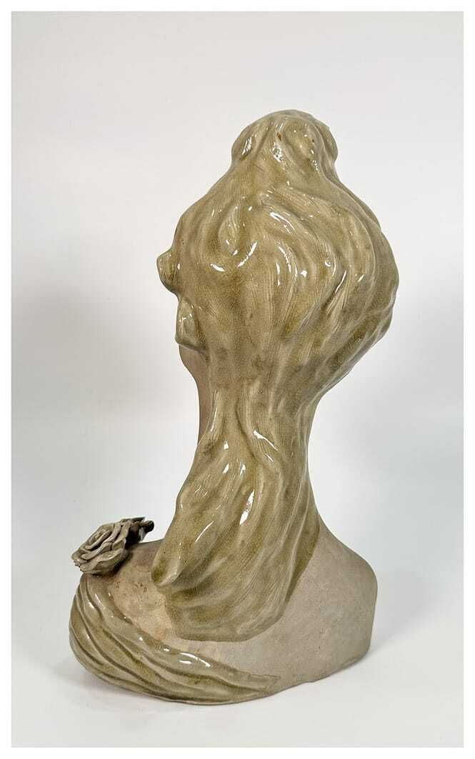Terracotta Female Bust – France, Early 20th Century photo for sale