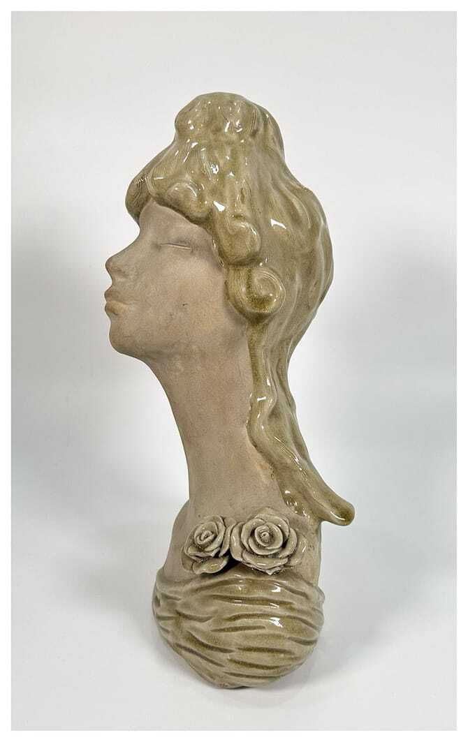 Terracotta Female Bust – France, Early 20th Century photo Art