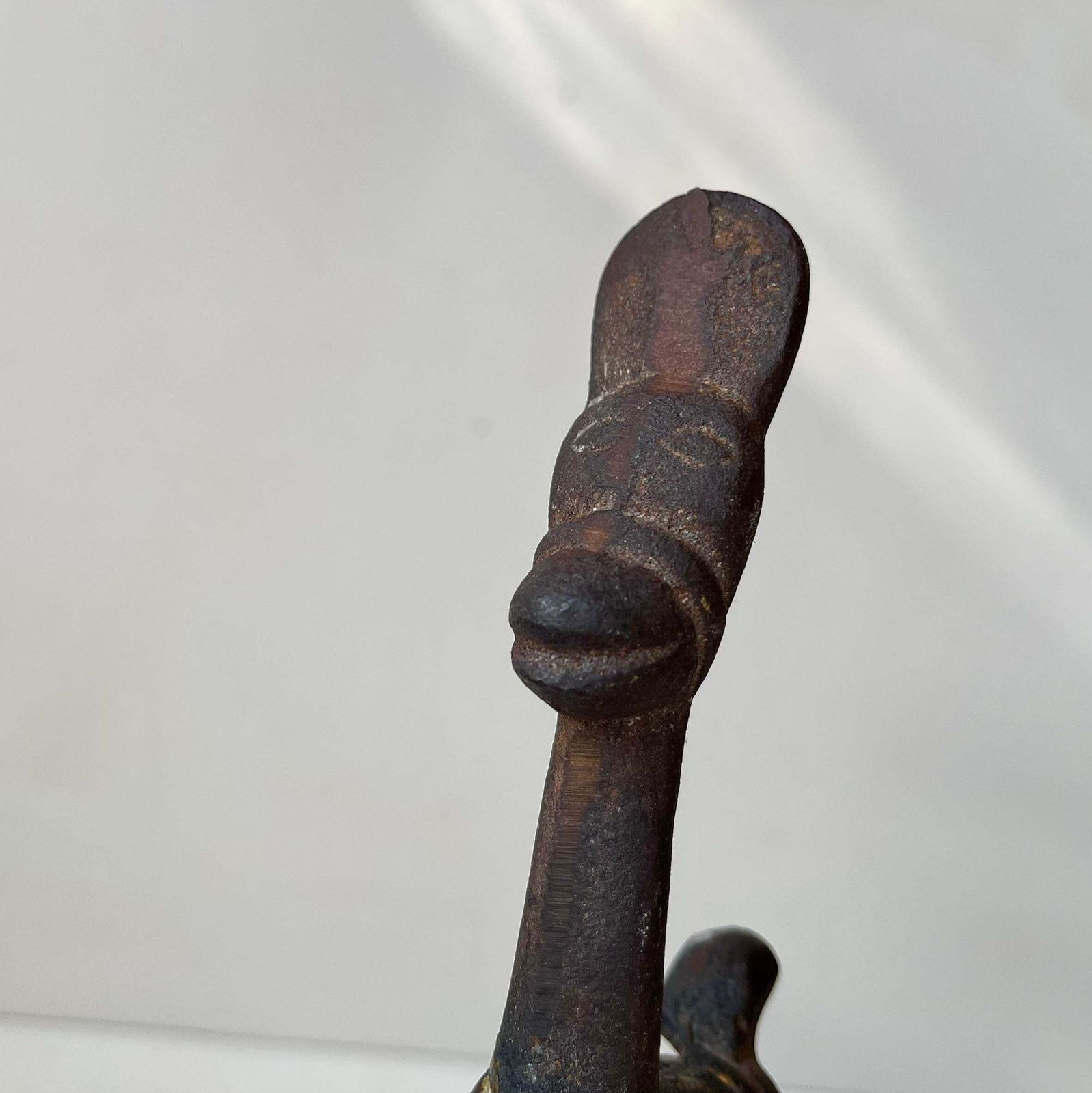 photo for sale Old Bankura Naive Horse Figurine In Cast Iron, Mid 20th Century