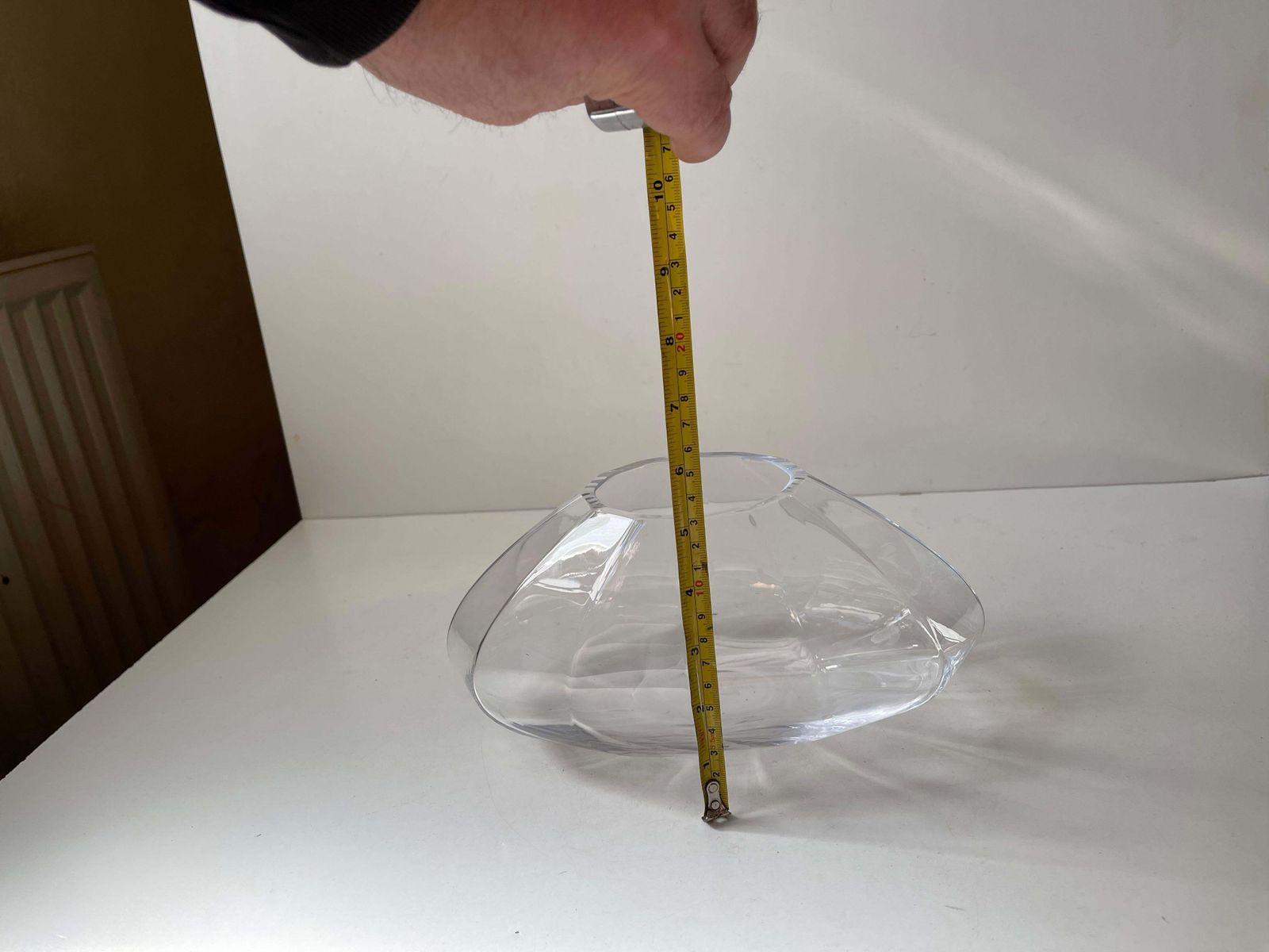 Georg Jensen Facet Crystal Glass Vase   Danish Design photo vintage