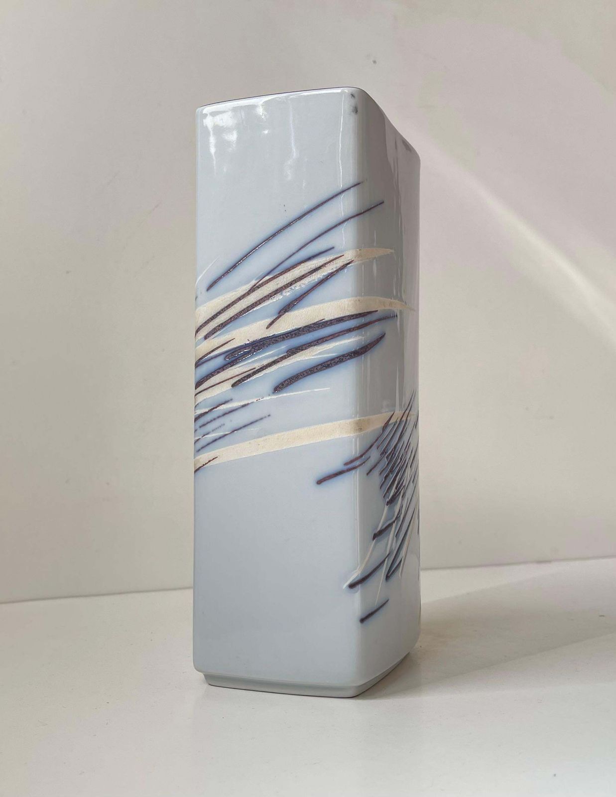 Royal Copenhagen Abstract Porcelain Vase W. Rush Grass By Ivan Weiss photo vintage