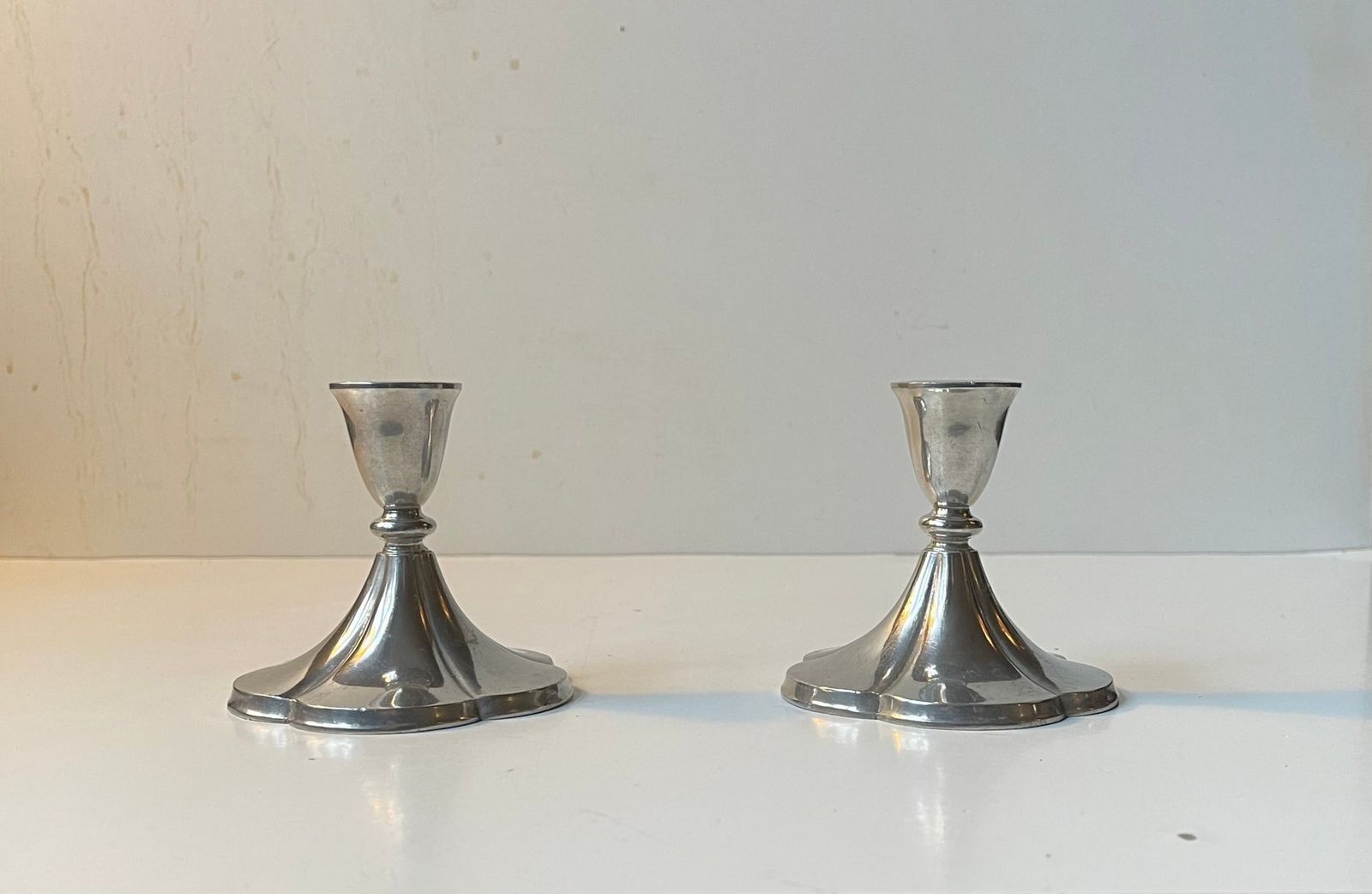 Art Deco Pewter Candlesticks By Just Andersen, 1930s, Set Of 2 photo for sale