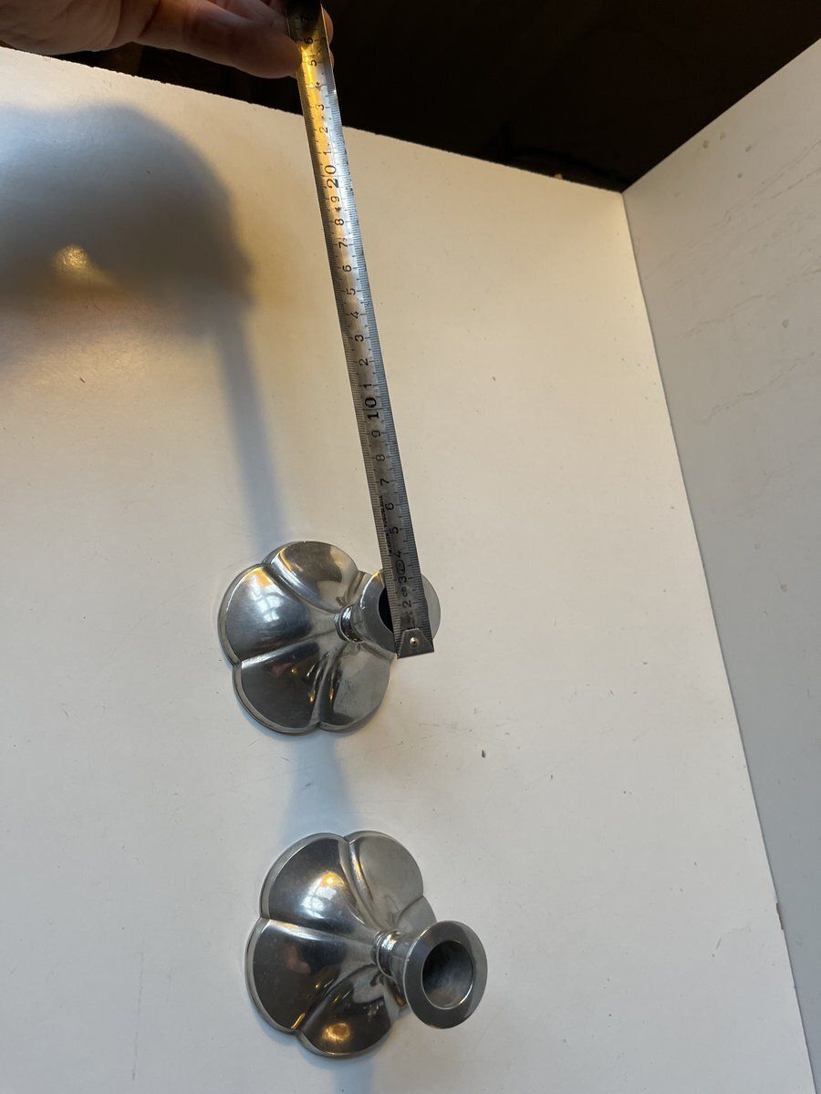 Art Deco Pewter Candlesticks By Just Andersen, 1930s, Set Of 2 photo vintage