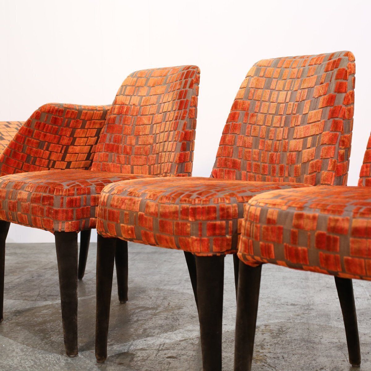 Maxalto Orange Patterned Febo Dining Chairs By Antonio Citterio, Set Of Four photo 4800.0