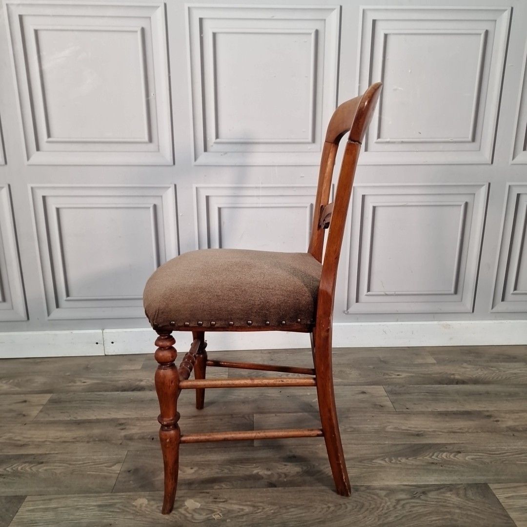 90.0 Antique Dining Bedroom Chair Solid Turned Wood Victorian Reading Desk Seat photo