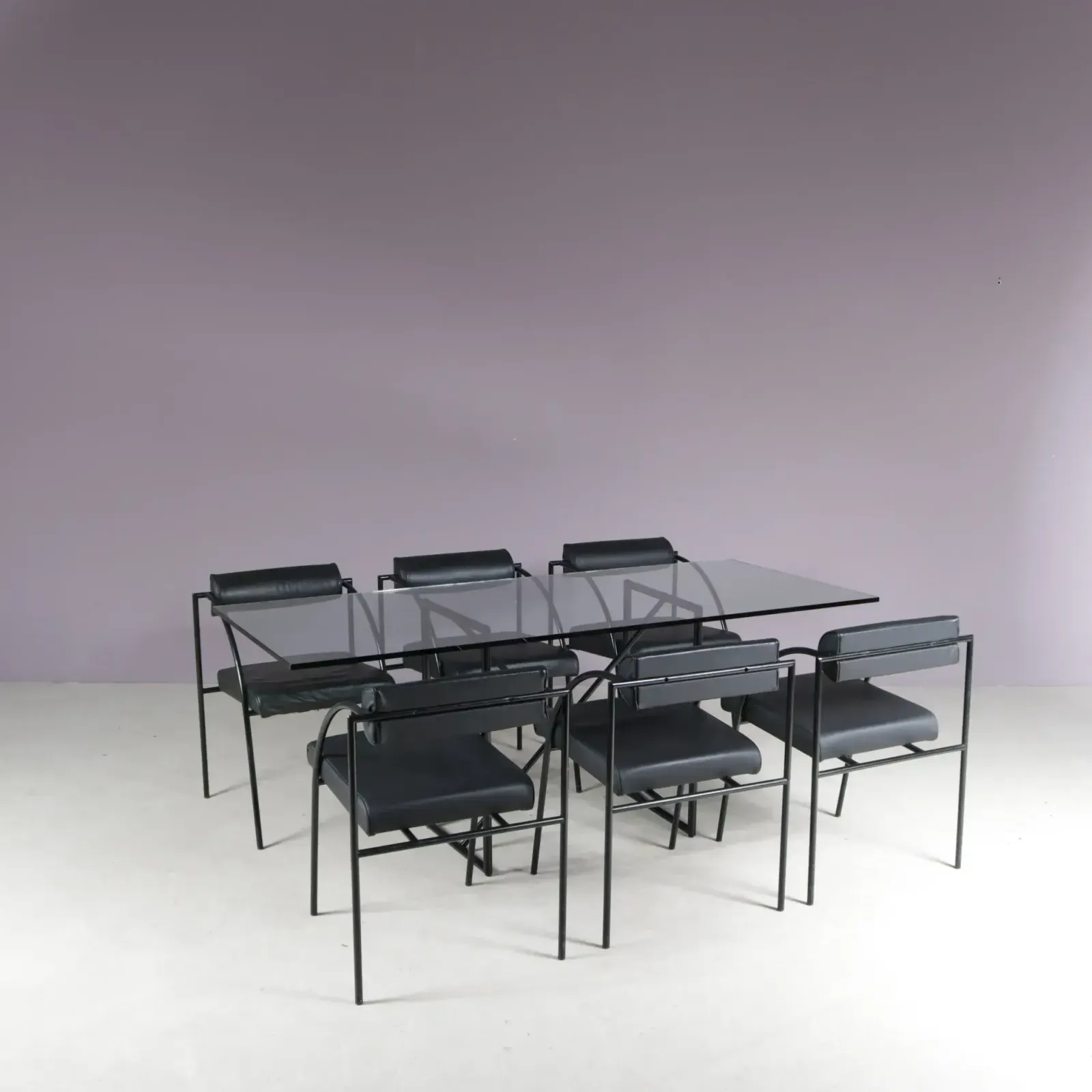 1980s “Tokio” Dining Table With Six “Vienna” Chairs By Rodney Kinsman For Bieffeplast, Italy photo Furniture