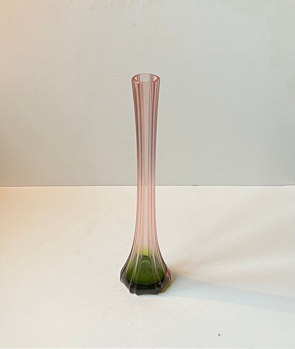 Art Deco French Pink And Green Glass Vase, 1920s photo Home Decor