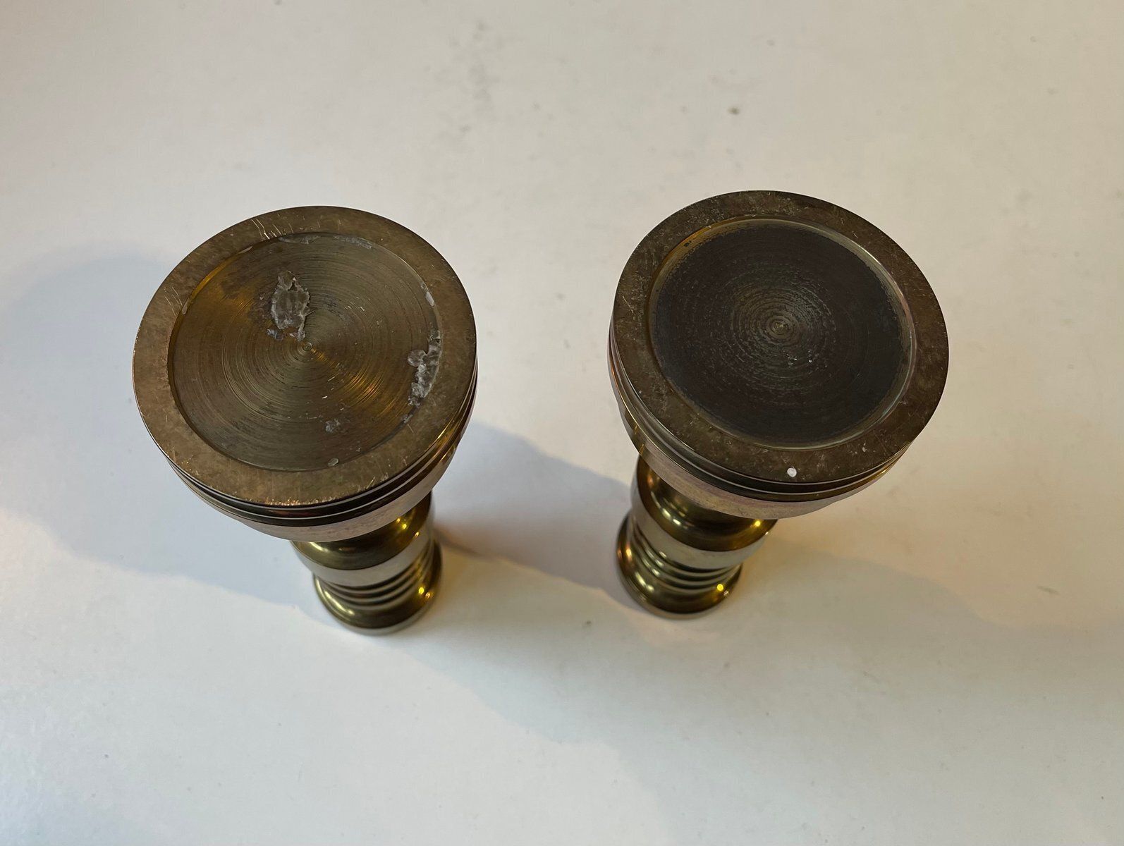 Mid Century Industrial Candlesticks In Bronze, 1950s, Set Of 2 photo buy