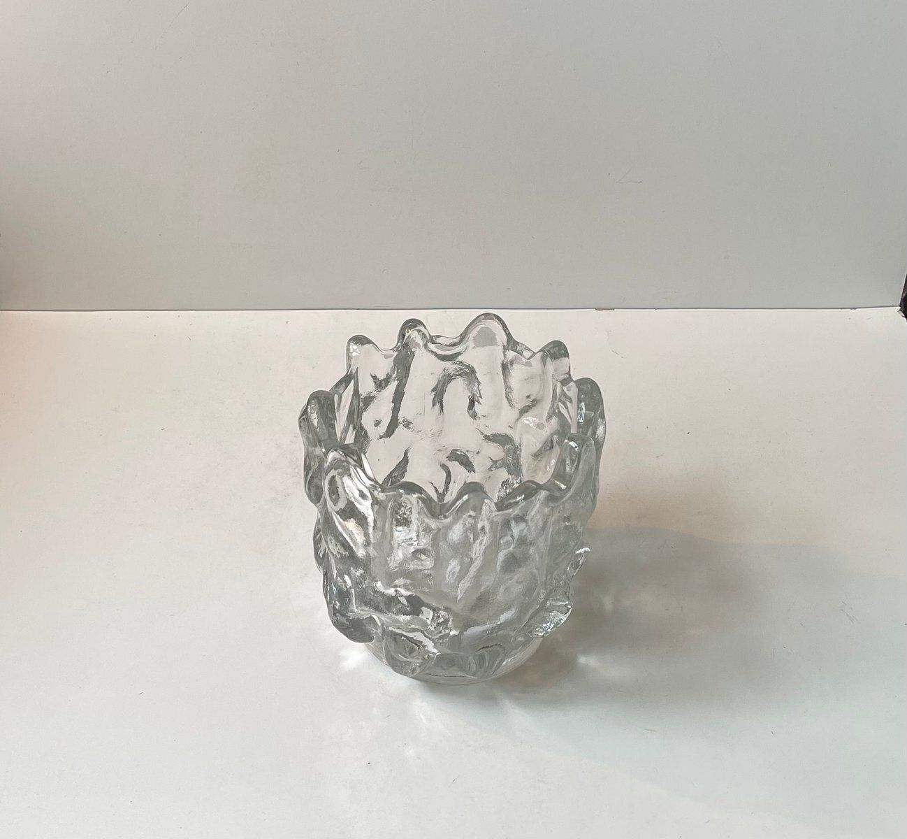 Swedish Modernist Freeform Ice Glass Vase By Göran Wärff For Kosta Boda, 1980s photo furniture