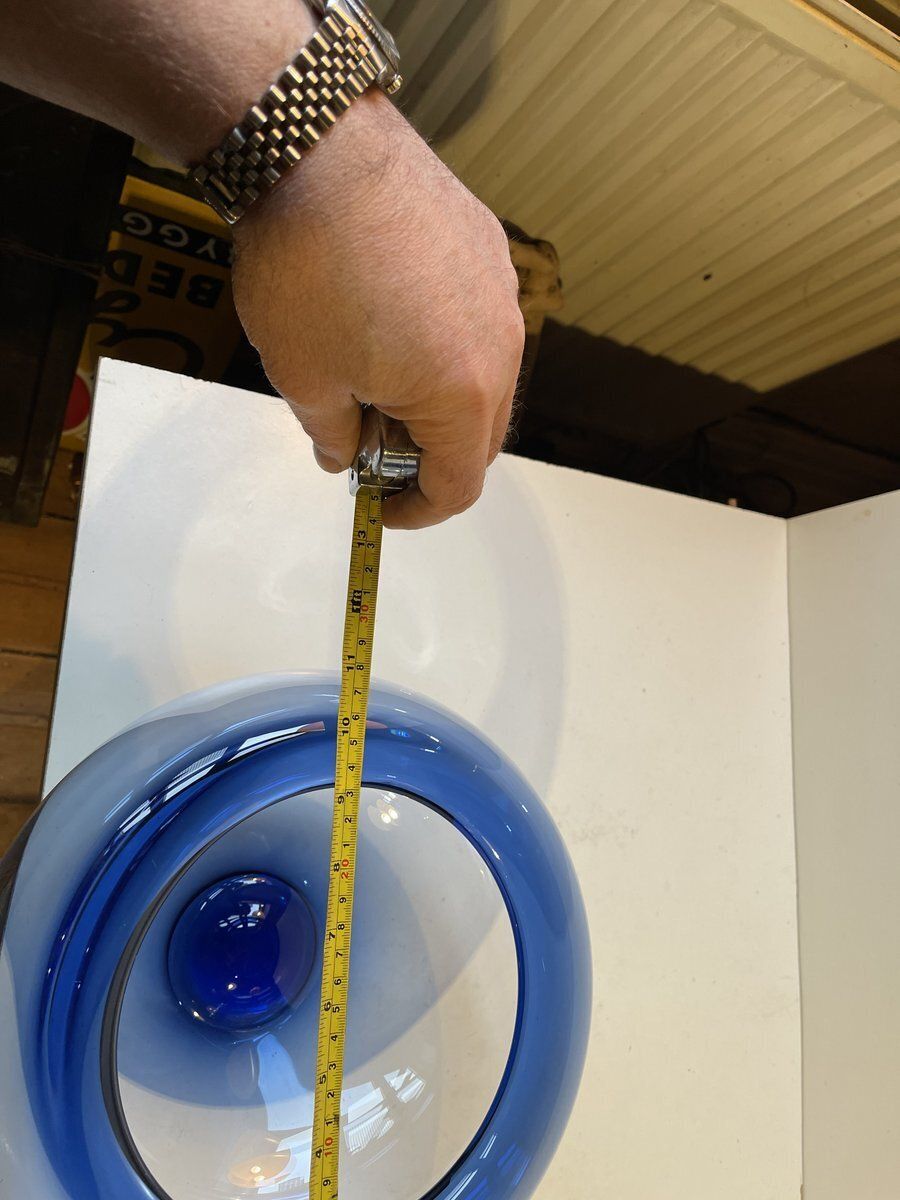 Mid Century Blue Glass Bowl By Per Lütken For Holmegaard, 1970s photo vinterior