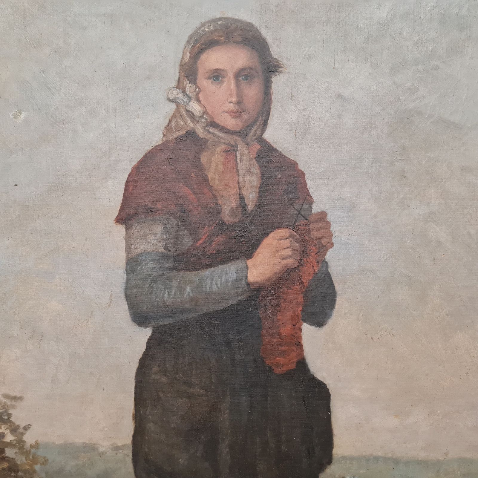 Large Antique French Portrait Of Woman Free Delivery England/Wales photo for sale