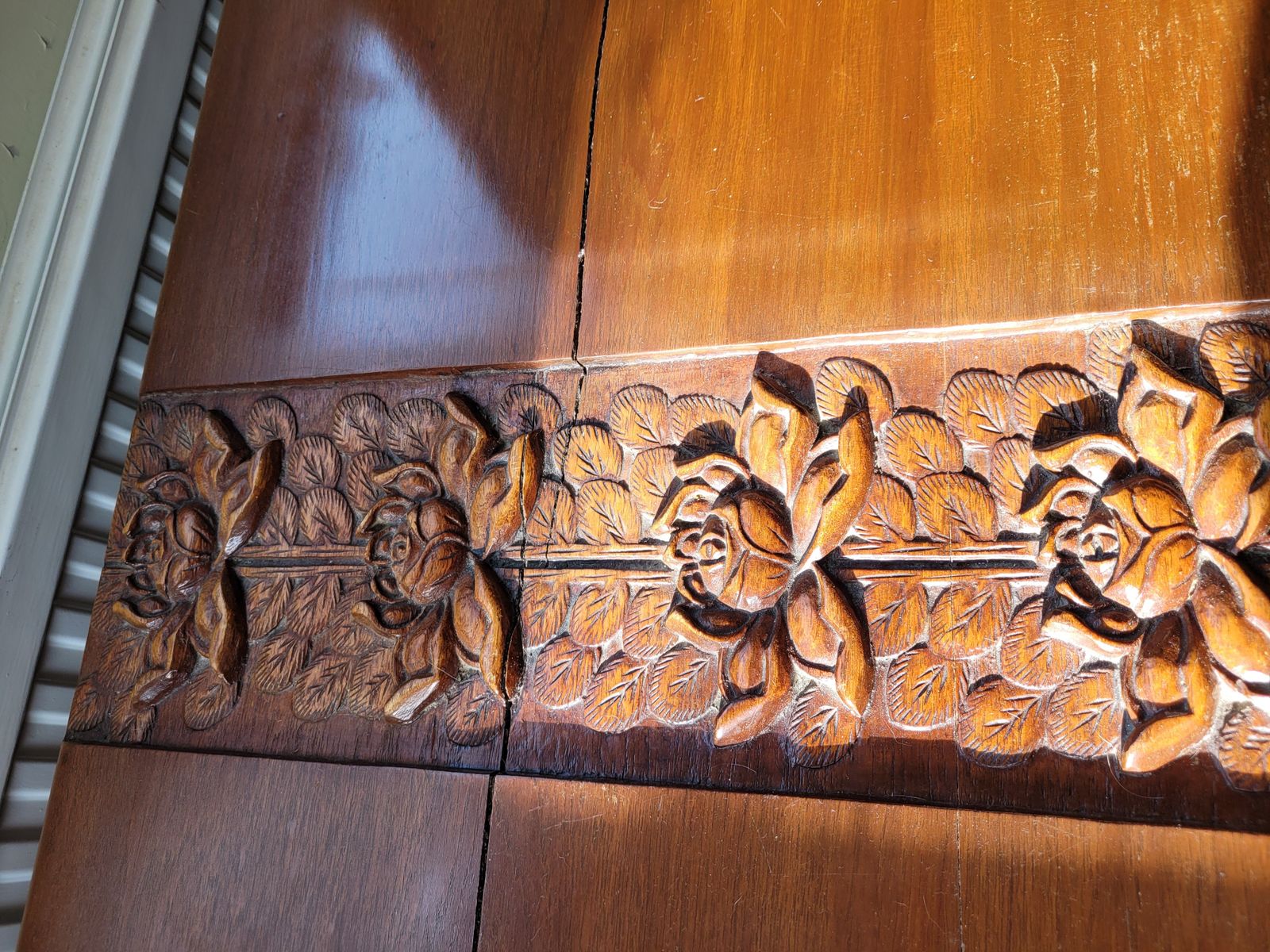 photo furniture 1950s Camphor Wood Hand Carved Chest   From Singapore