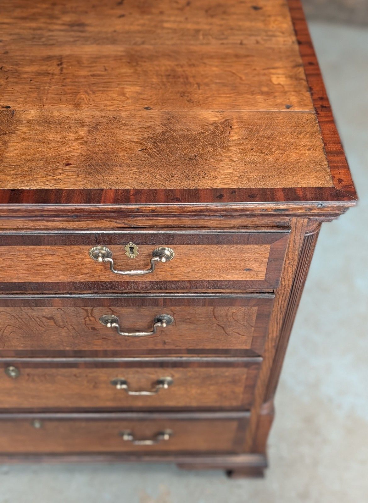 950.0 Antique Oak Chest Of Drawers (Delivery Available) 18thc Lancashire photo