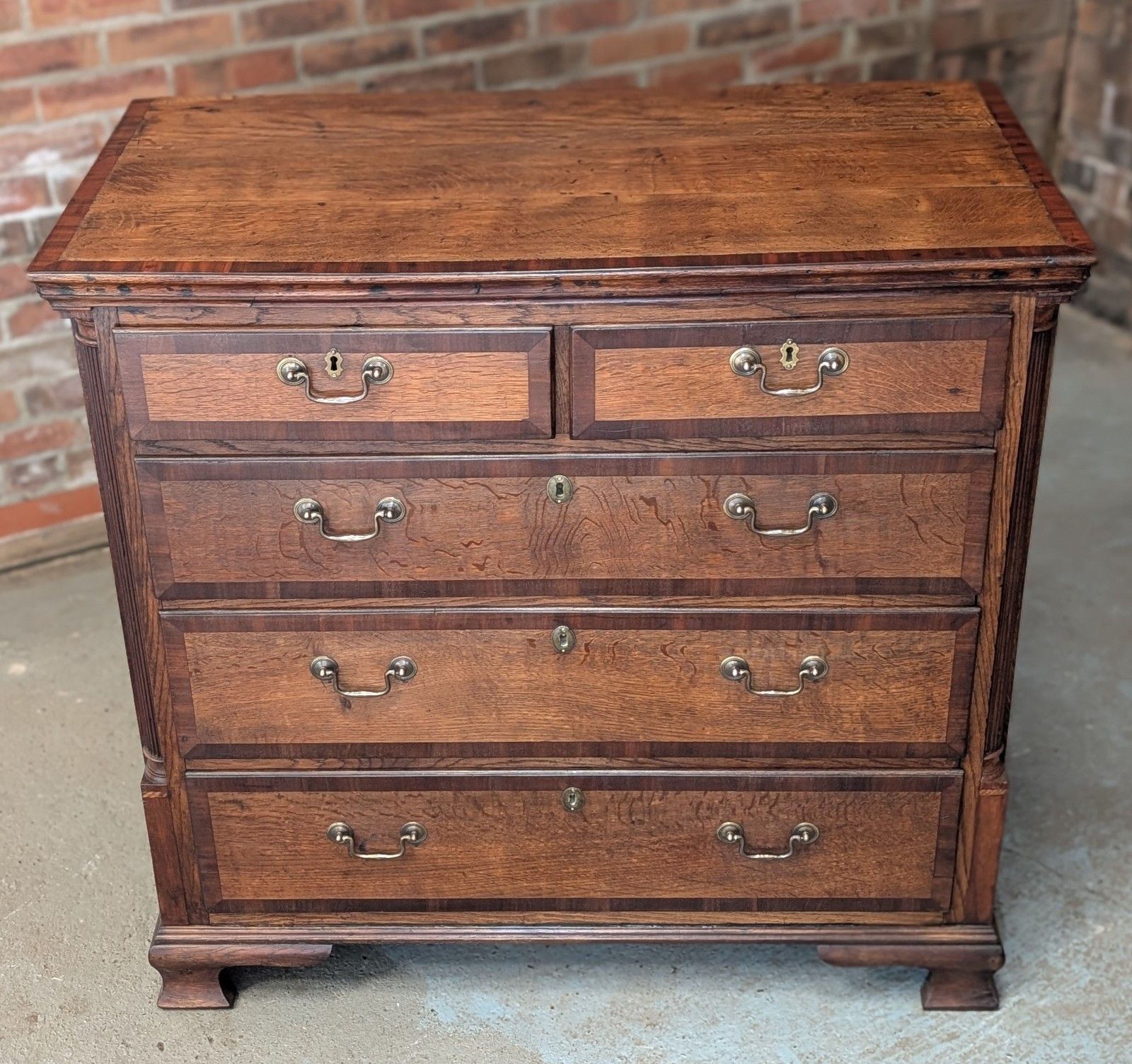 photo vintage Antique Oak Chest Of Drawers (Delivery Available) 18thc Lancashire