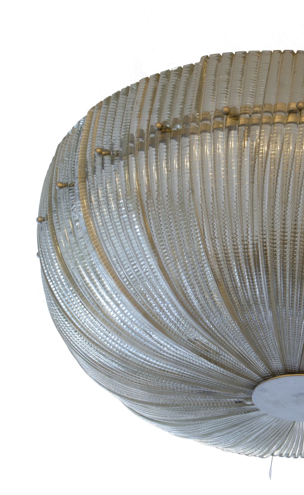 Mid 20th Century Modern Murano Glass Circular Flush Mount Luminary By Paolo Venini, Italy photo furniture