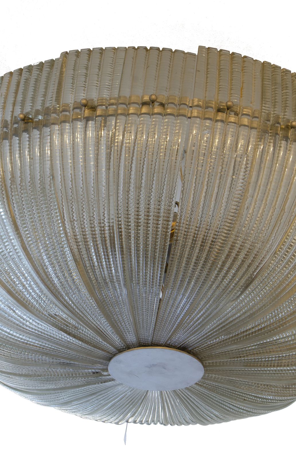Mid 20th Century Modern Murano Glass Circular Flush Mount Luminary By Paolo Venini, Italy photo for sale