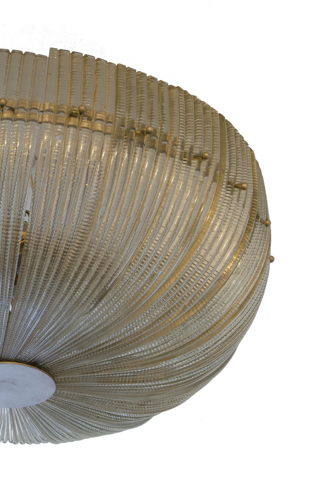 Mid 20th Century Modern Murano Glass Circular Flush Mount Luminary By Paolo Venini, Italy photo Lighting