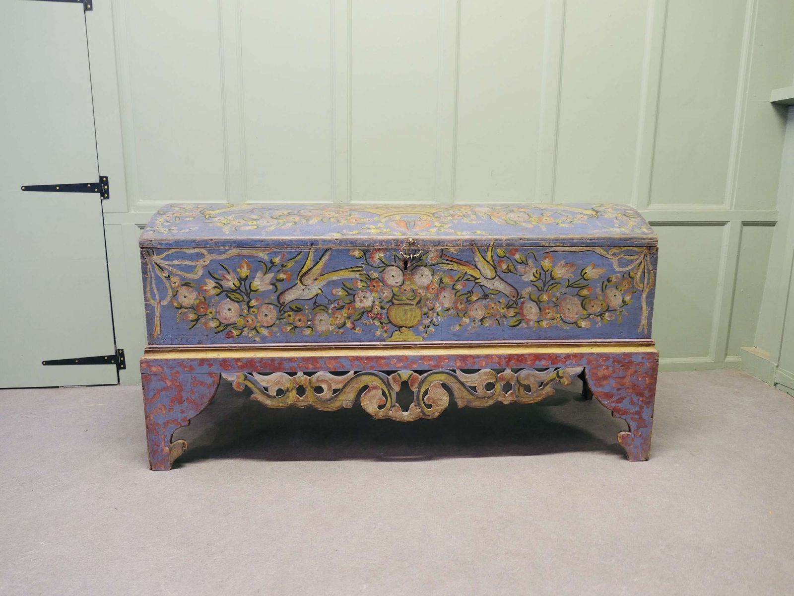 Italian Original Large Hand Painted Cassone Or Marriage Chest This Is A Wonderful Piece