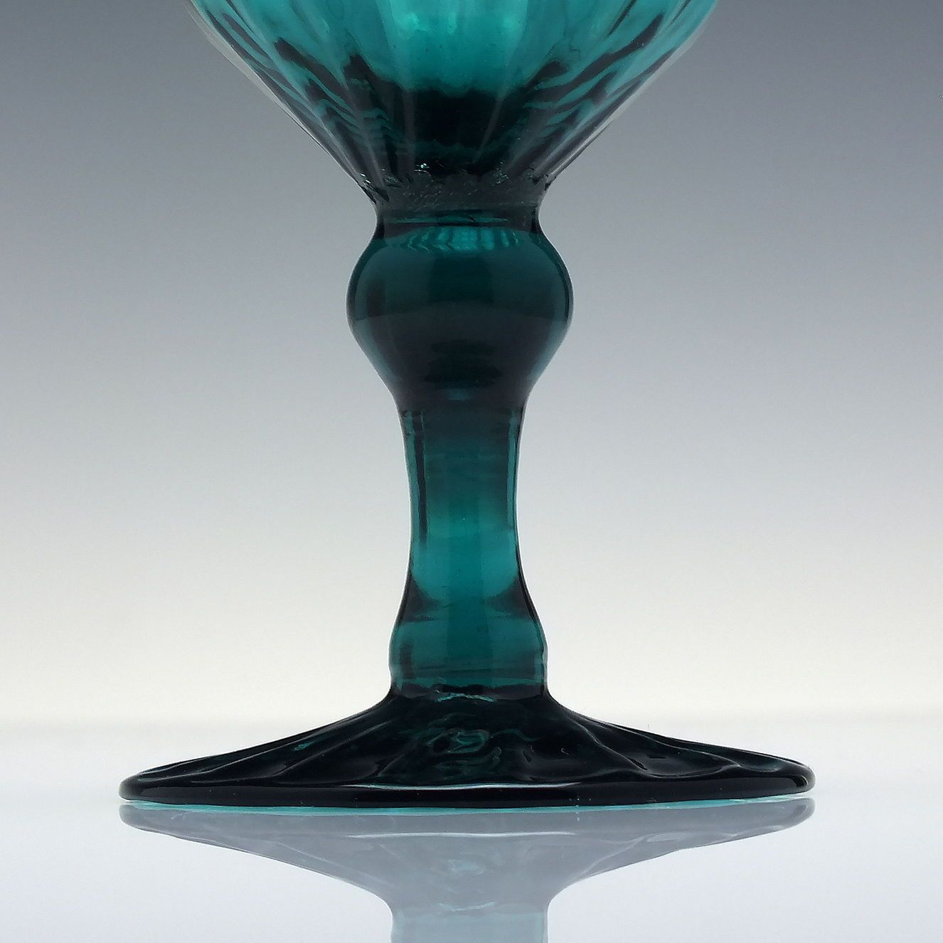 Rare 18th Century Turquoise Green Rib Moulded Wine Glass C1790 photo 450.0
