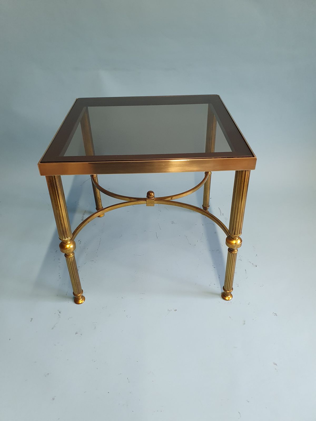 Mid 20th Century Nest Of Three Brass Tables photo Furniture