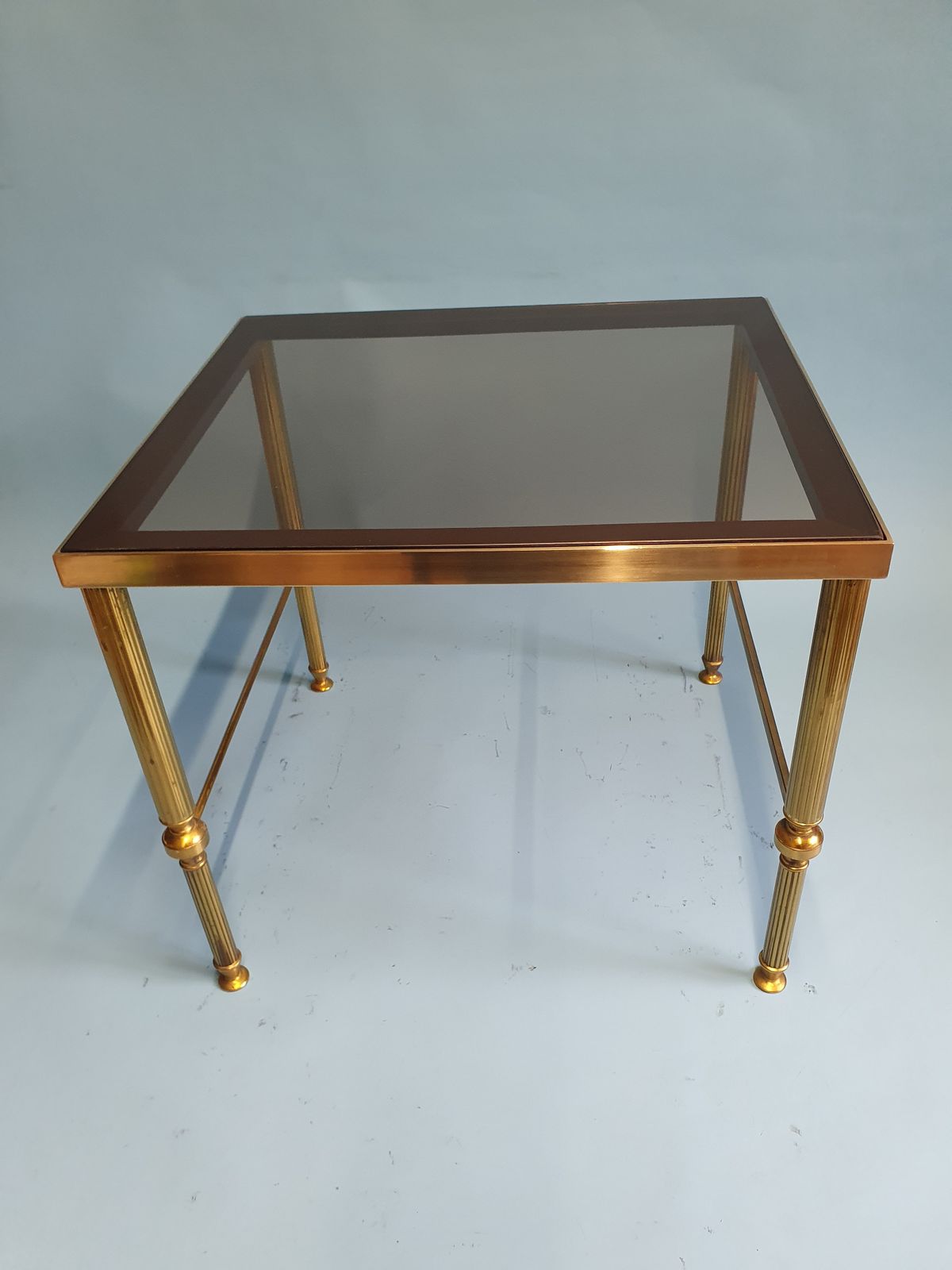 Mid 20th Century Nest Of Three Brass Tables photo vinterior