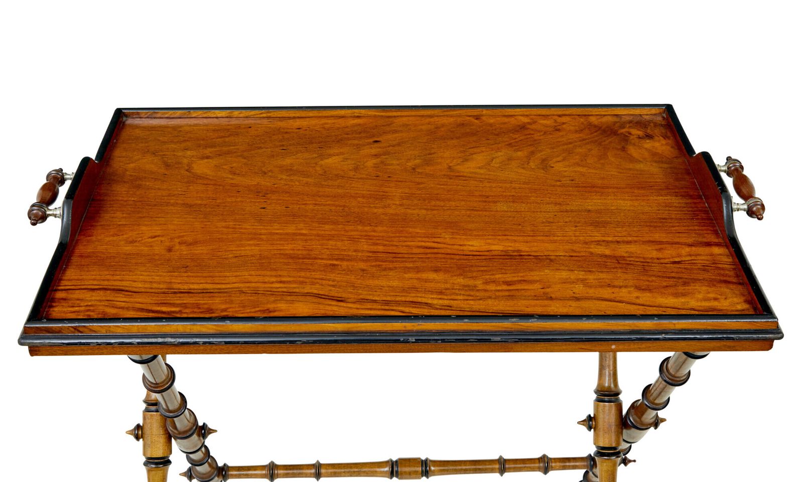 photo furniture 19th Century Walnut Colonial Inspired Butlers Tray On Stand.