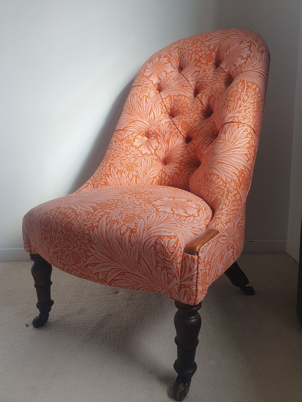 Early Victorian Nursing Chair, In Ben Penreath & Morris And Co Fabric