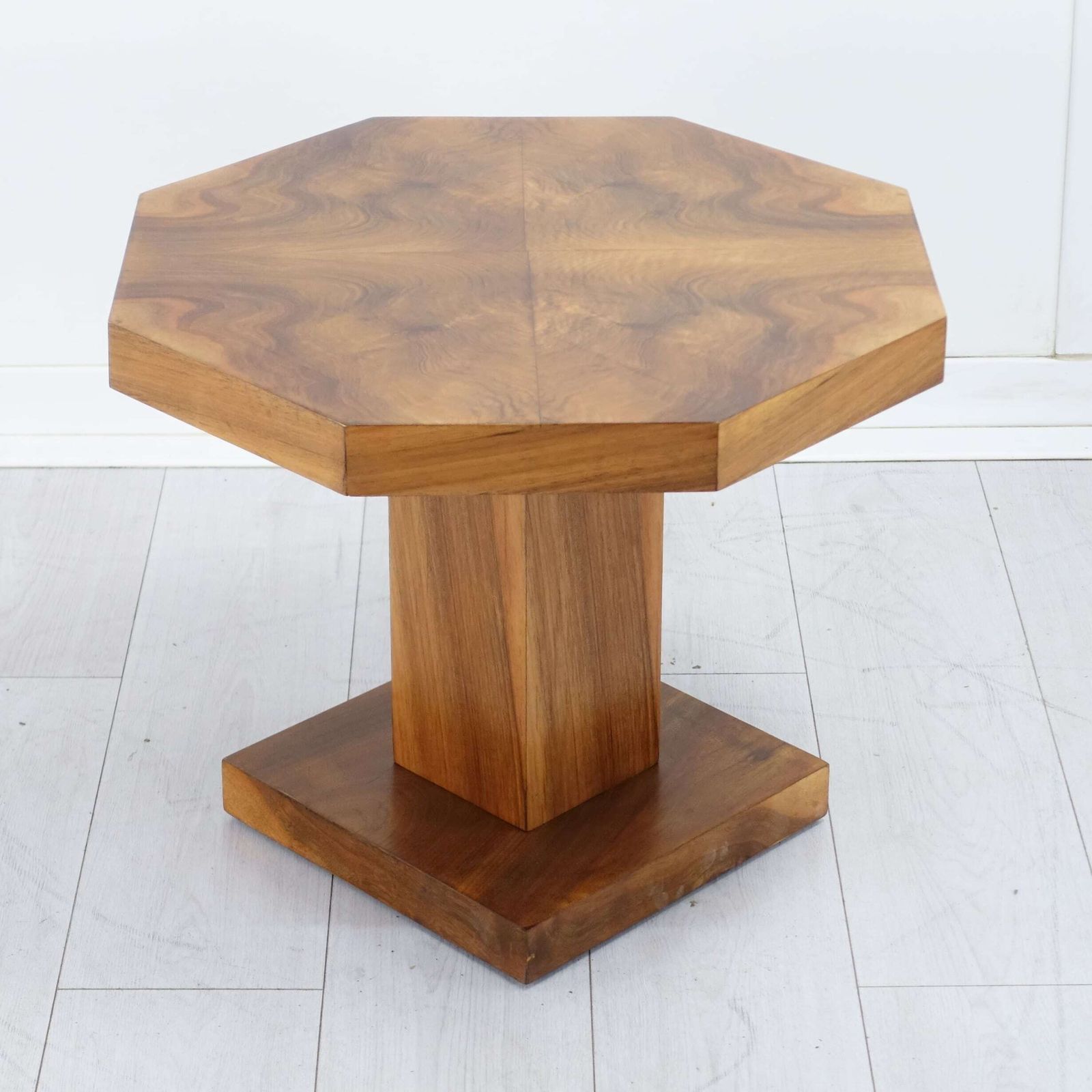 English Art Deco Octagonal Walnut Coffee  Table — Circa 1930 photo furniture