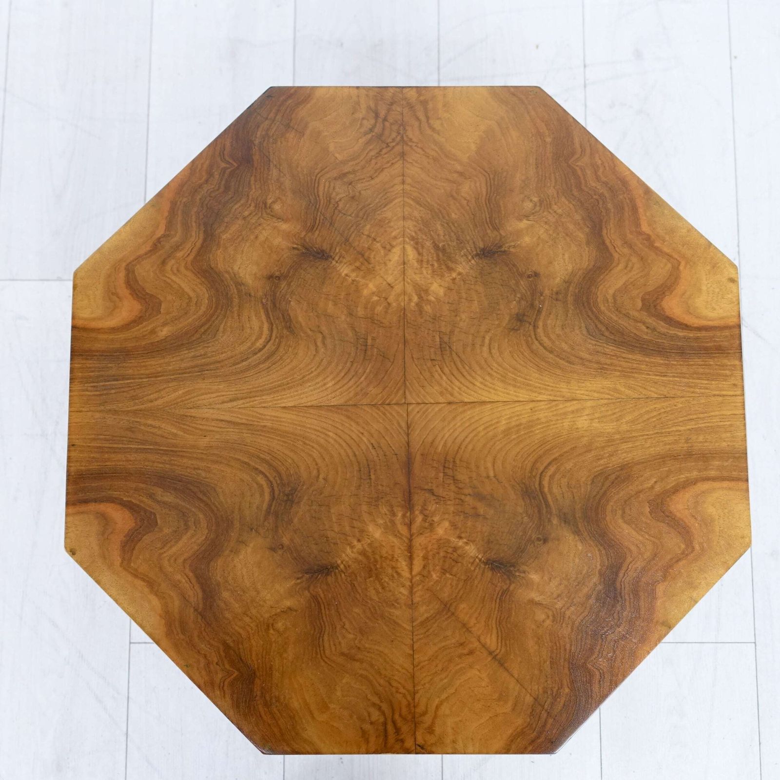 photo furniture English Art Deco Octagonal Walnut Coffee  Table — Circa 1930