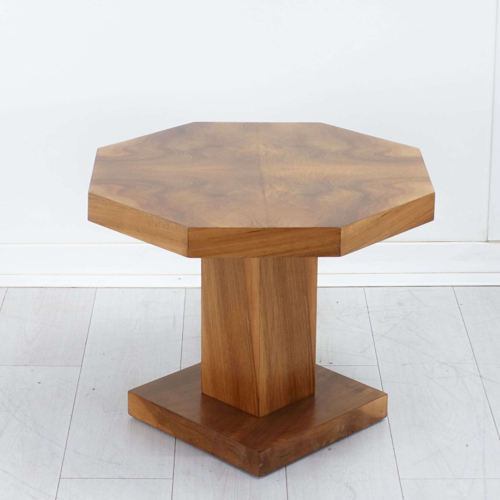Furniture English Art Deco Octagonal Walnut Coffee  Table — Circa 1930 photo