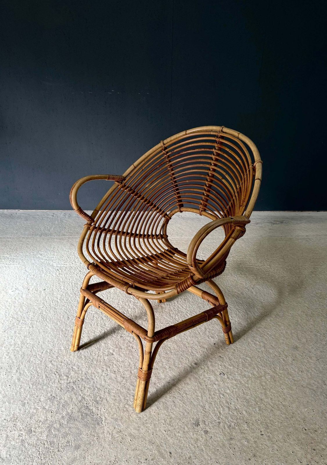 Midcentury Design Bamboo Pod Armchair, Italy 1960's photo furniture