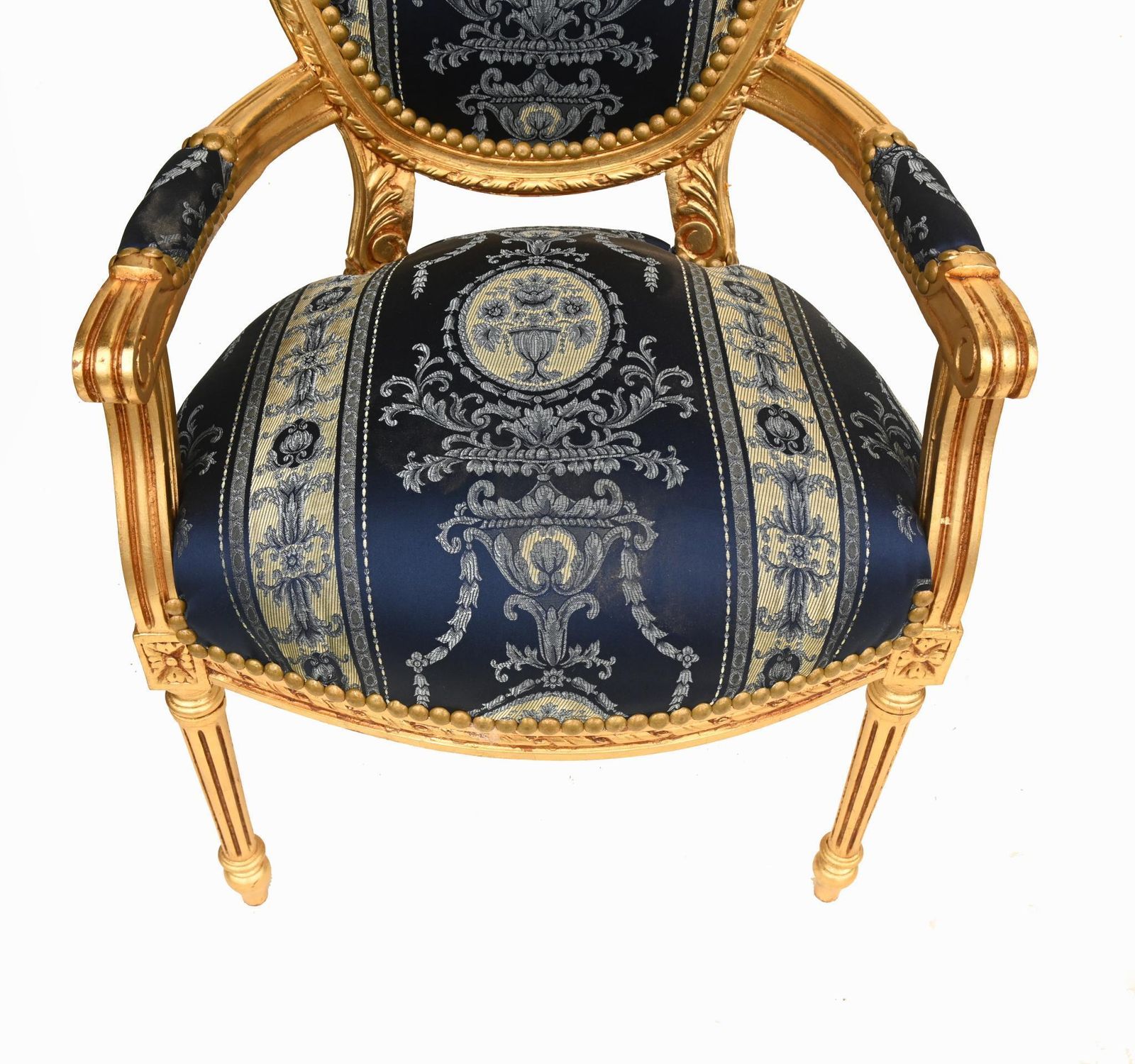 Pair French Gilt Arm Chairs Louis XVI Interiors photo vintage