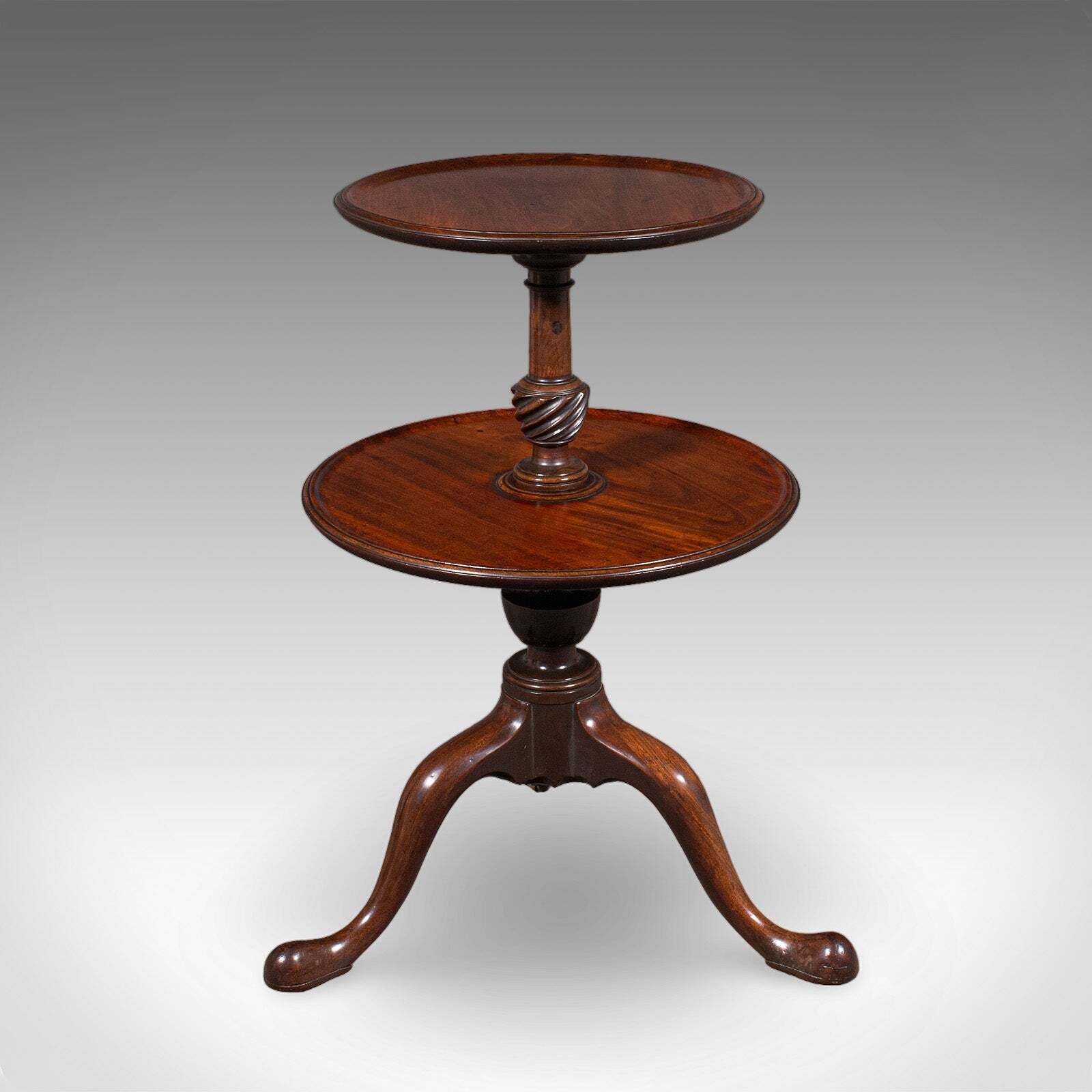 Antique Dumb Waiter, English Two Tier Afternoon Tea Serving Stand, Regency, 1820 photo furniture