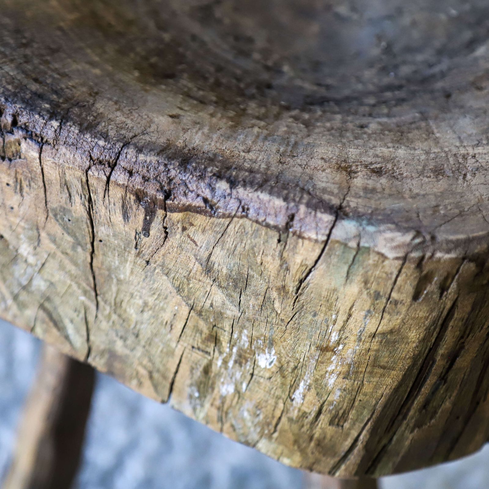 19th Century French Elm Chopping Block On Original Gnarled Legs – Vernacular Rural Style photo Home Decor