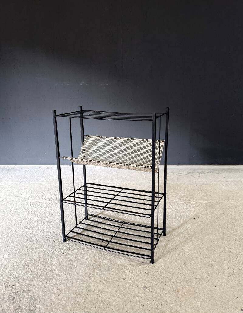 Midcentury Industrial Design Newspaper Rack By Pilastro, Netherlands 1950's photo furniture
