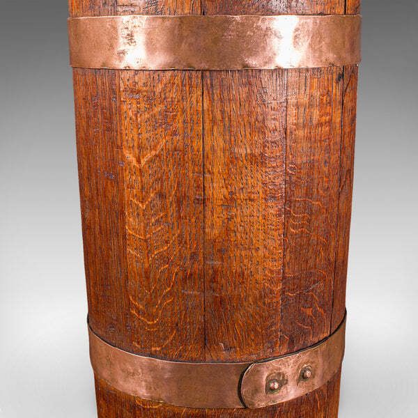 photo for sale Antique Coopered Stick Loop, English, Victorian Oak Country House Umbrella Stand