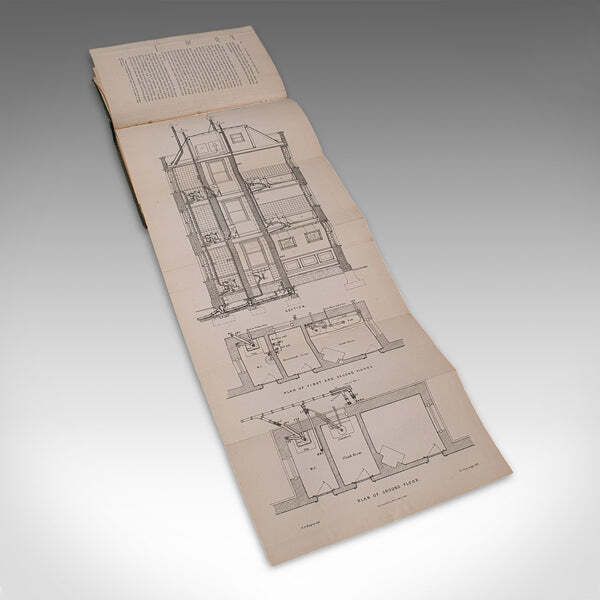 Antique Reference Book The Plumber And Sanitary Houses, English, Victorian, 1877 photo vintage