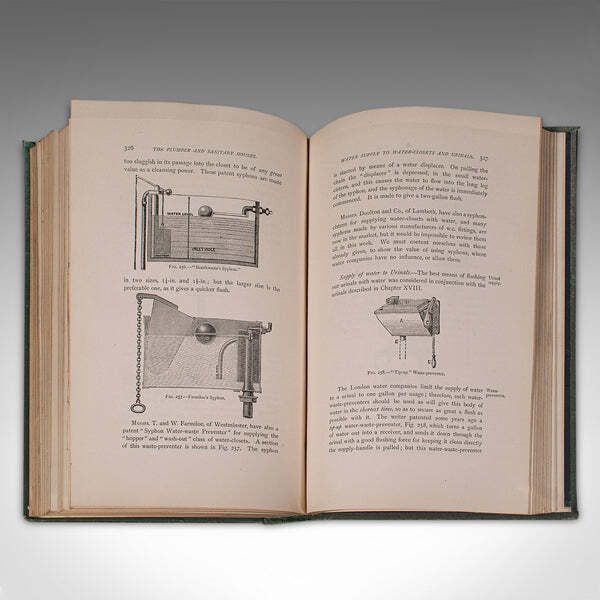 photo for sale Antique Reference Book The Plumber And Sanitary Houses, English, Victorian, 1877