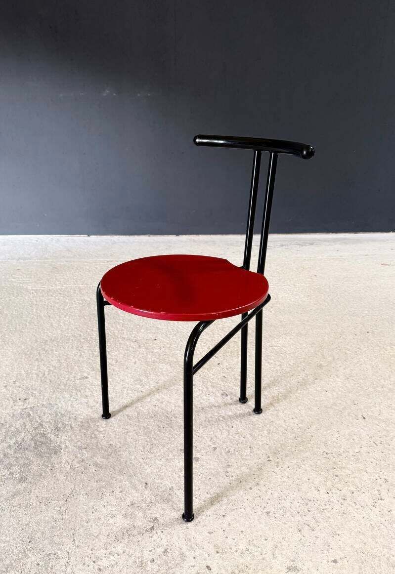 Meubels Postmodern Design Slanke Eetkamerstoelen, Italië Ca. Jaren 1980 photo