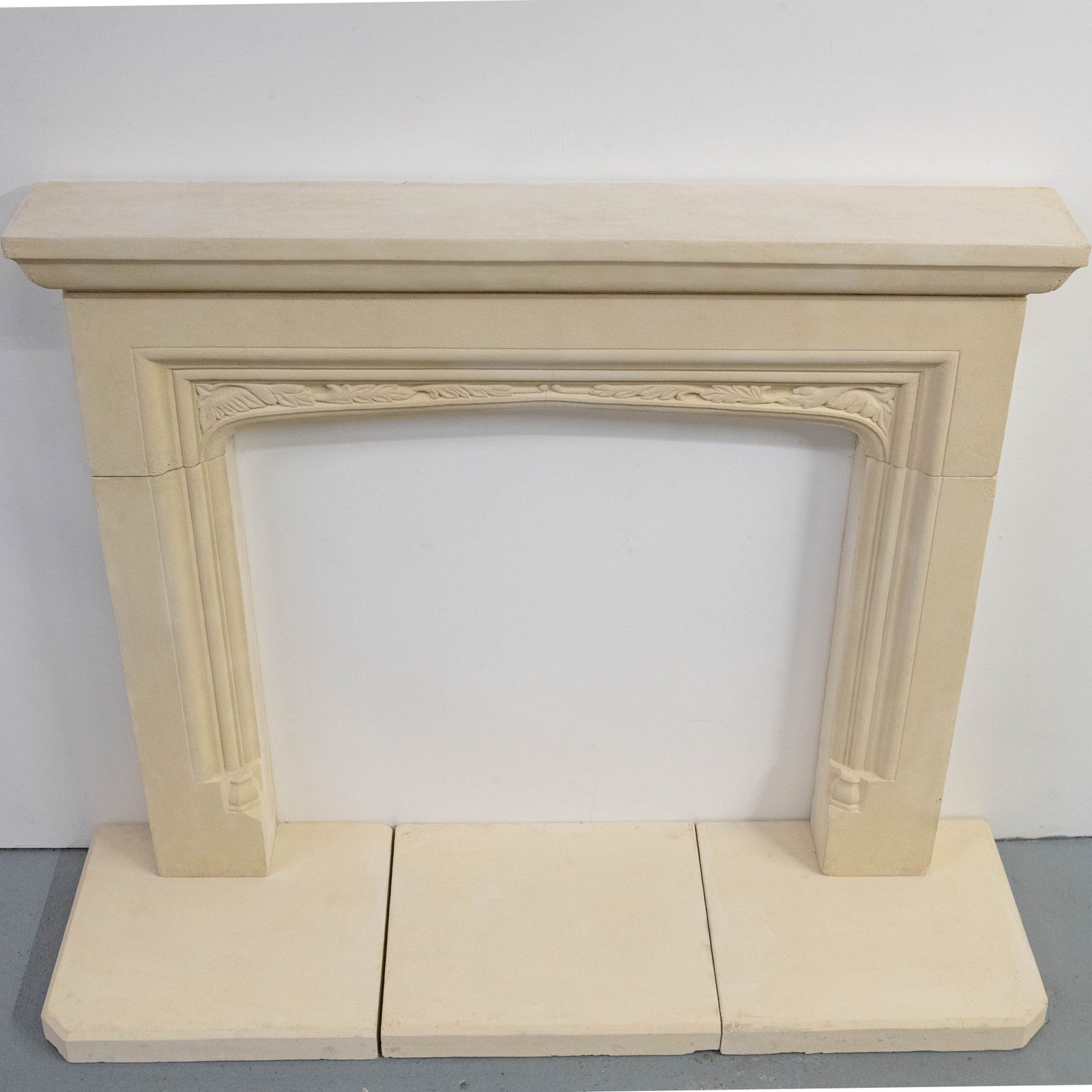 Reclaimed Gothic Revival Style Stone Fireplace Surround With Hearth photo buy