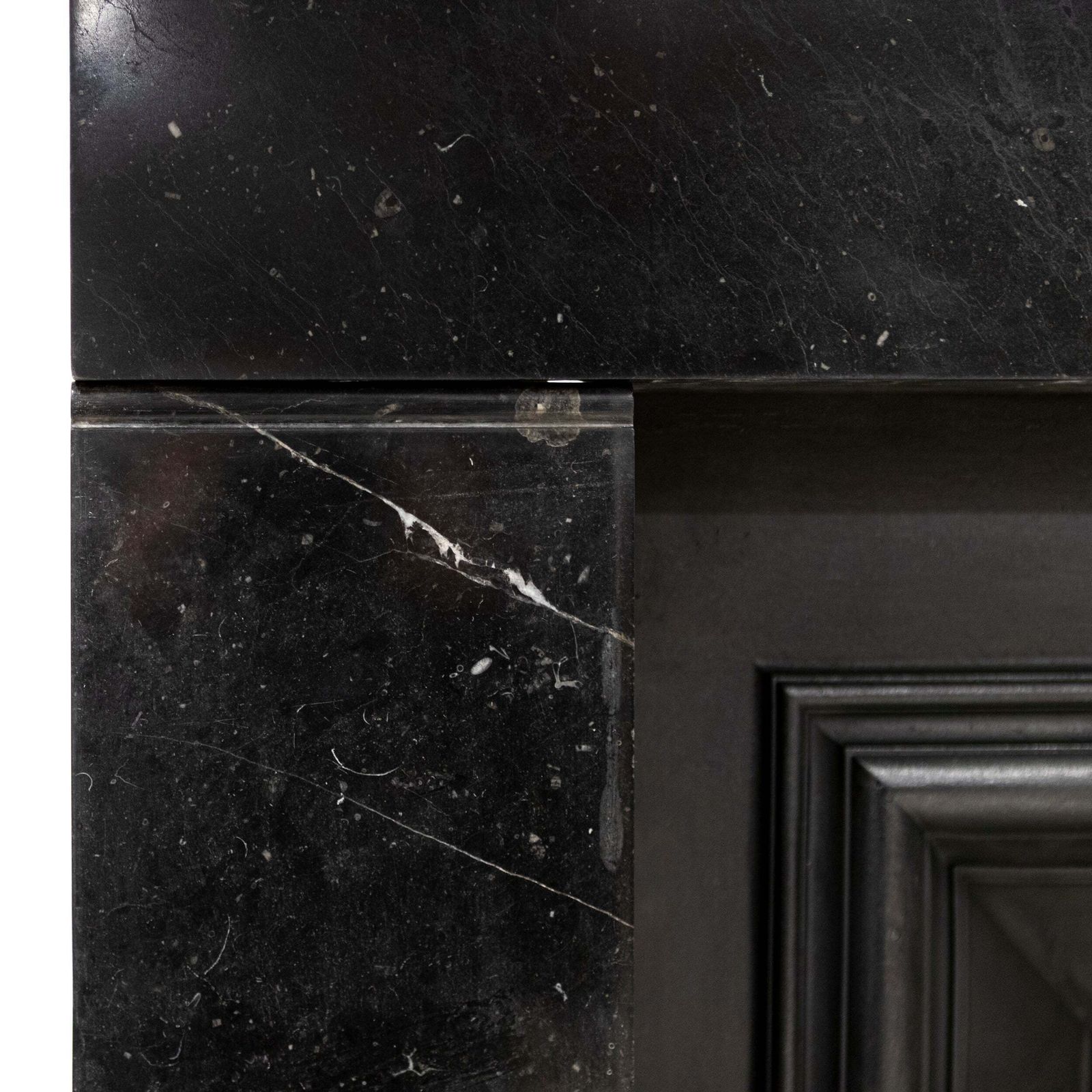4200.0 Antique Georgian Belgian Black Marble Fire Surround & Insert photo
