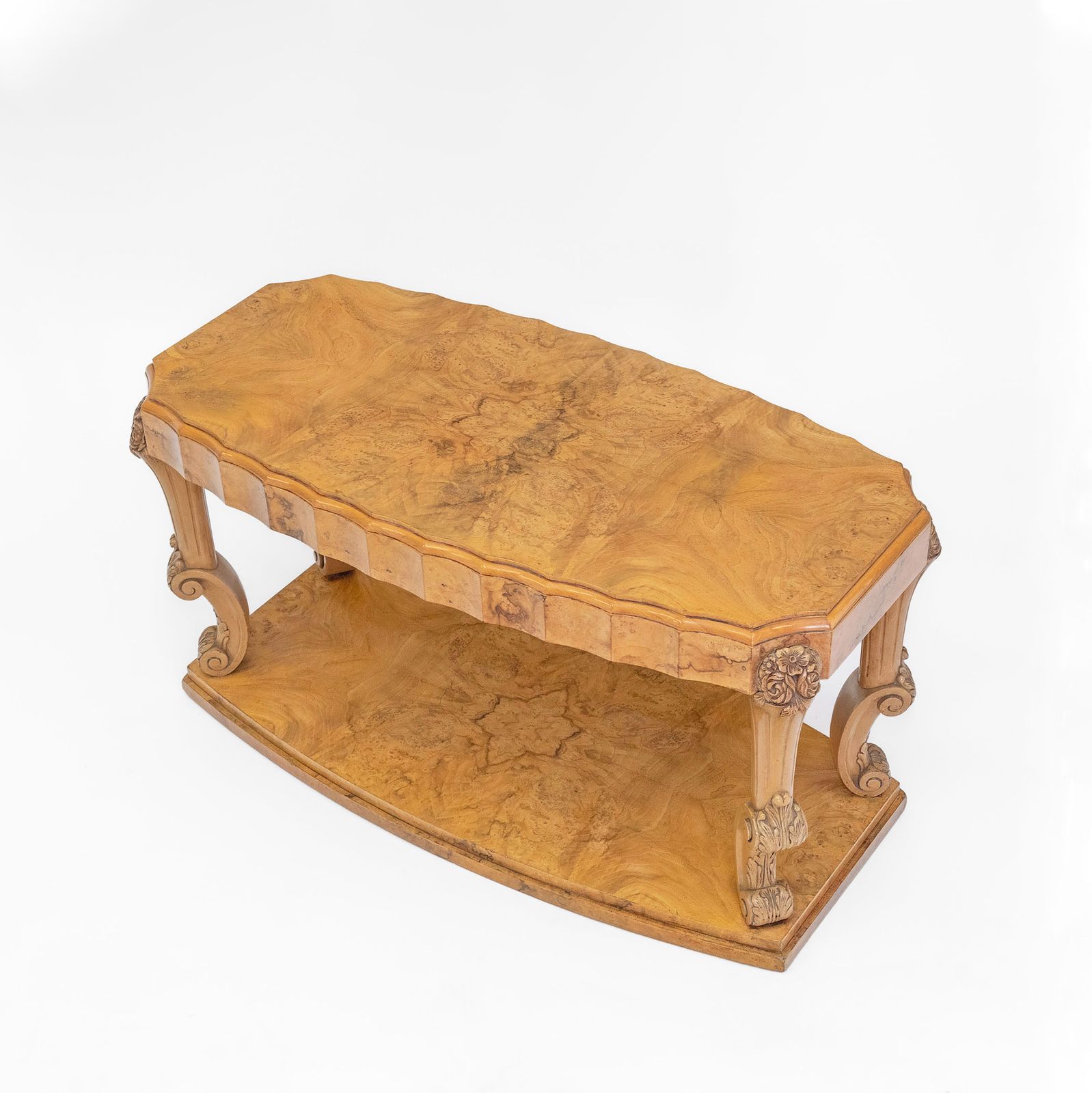 photo for sale Art Deco Burr Walnut Coffee Table By Harry & Lou Epstein 1930s