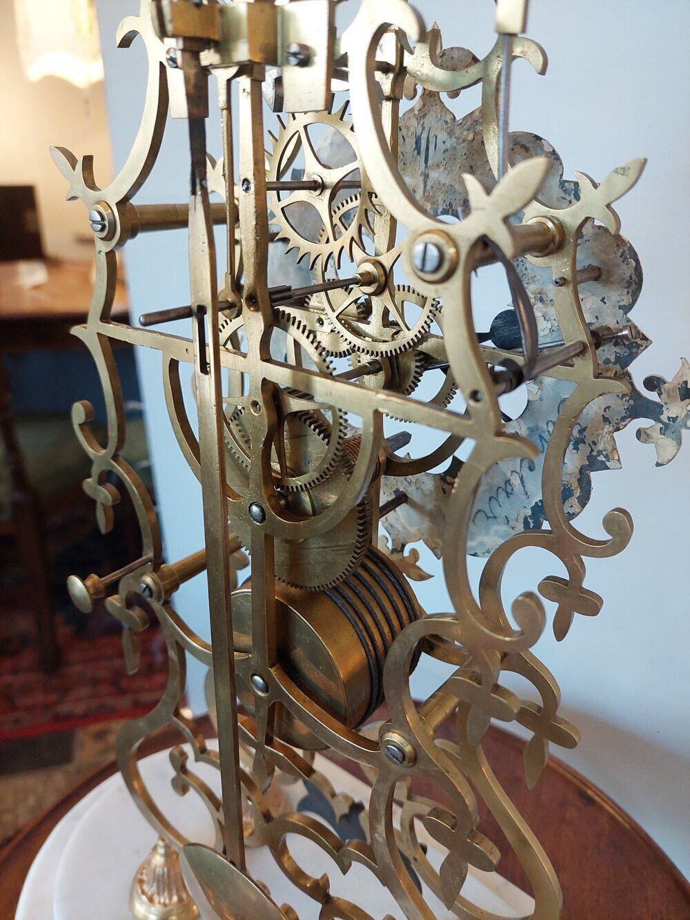 Brass Skeleton Clock By Thwaites Of London photo 2350.0